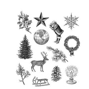 Stampers Anonymous " Holiday Things " Tim Holtz Collection Stamps CMS441